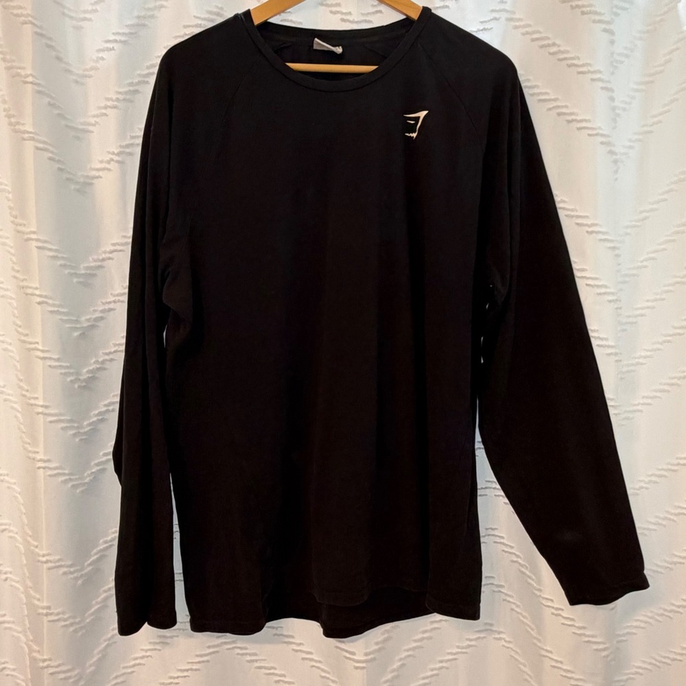 Gymshark Mens Black Long Sleeve Training Top Raglan Shirt XXXL A1A1Q
